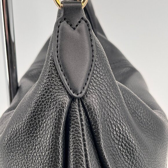 Michael Kors Sienna Large Pebbled Leather Shoulder Bag Black Convertible Strap - Picture 5 of 14